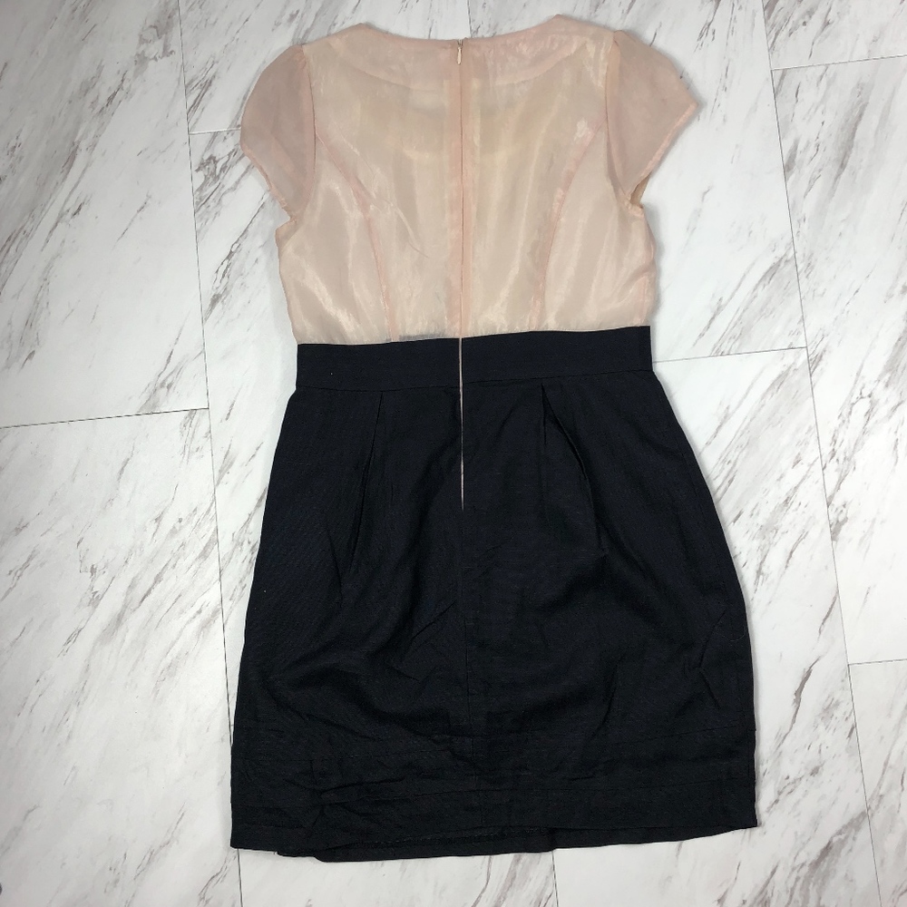 Navy & Cream Pinkyotto Dress Size Medium EUC - Picture 2 of 6